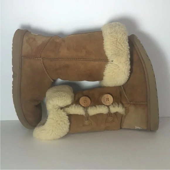 UGG Bailey Boot Women's Size 8 Chestnut Triplet II Sherpa Lined Tall Shoe 1873 - Picture 10 of 12